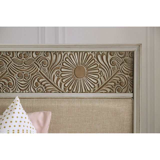 Jakarta Antique White/Beige Queen Bed - Image 4