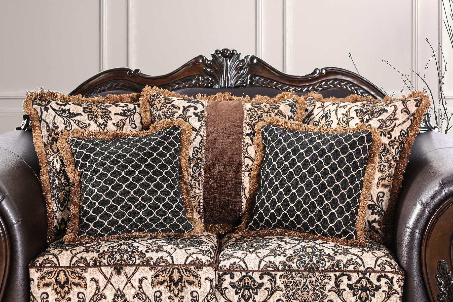 Jamael Brown & Espresso Stationary Sofa & Loveseat 2pc - Image 3