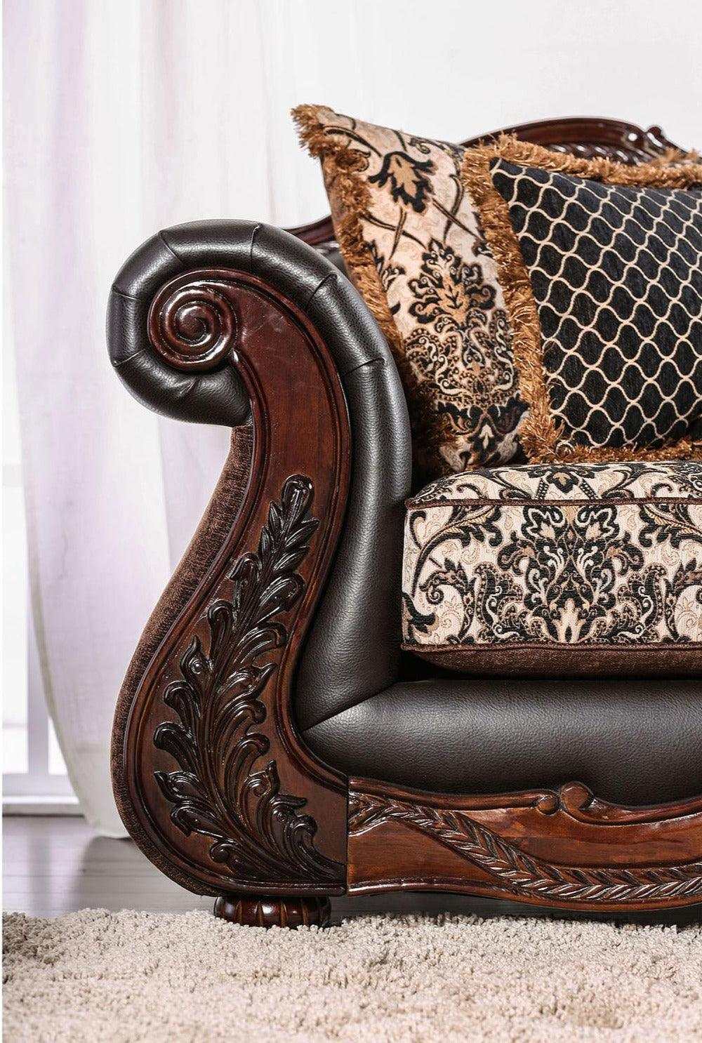 Jamael Brown & Espresso Stationary Sofa & Loveseat 2pc - Image 5