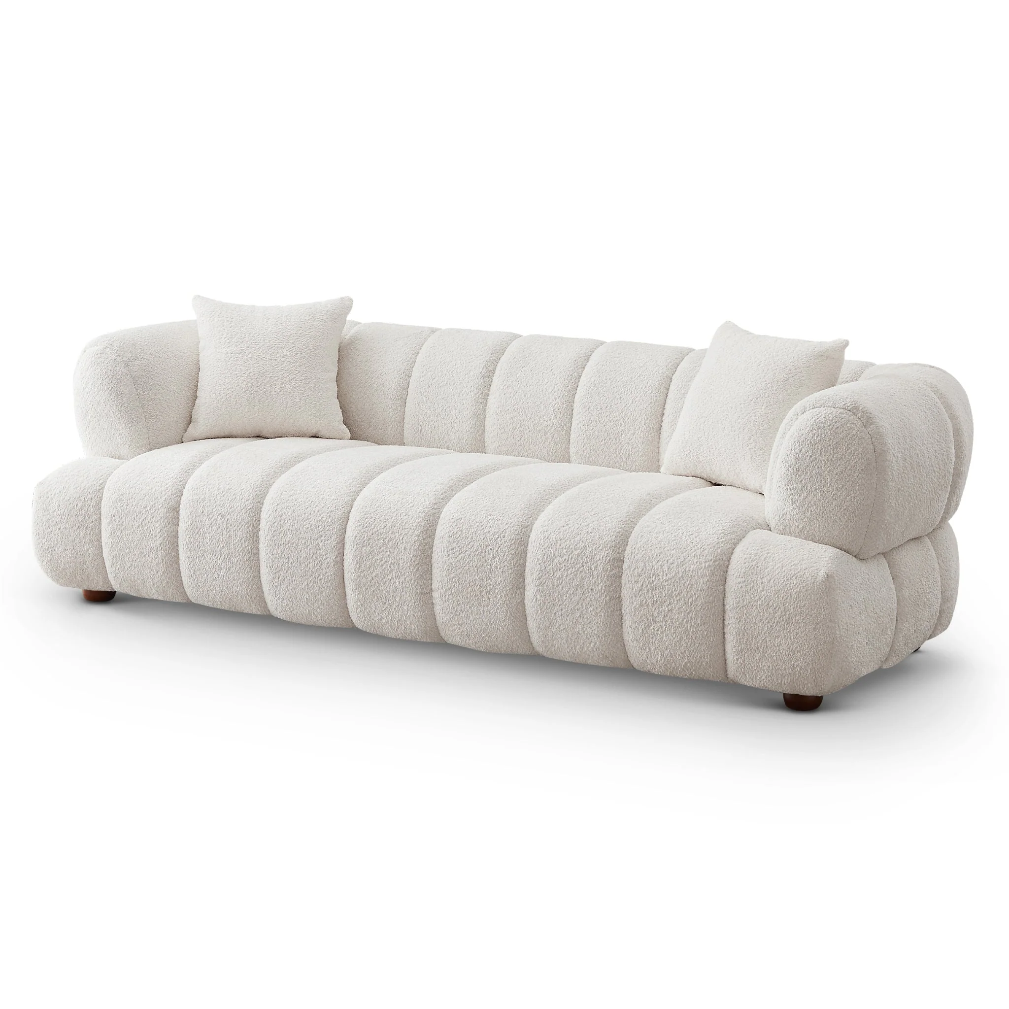 Jasmin 89.7'' Cream Boucle Sofa - Image 8