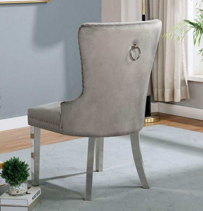 Jewett Velvet & Chrome Side Chair (Set of 2) - Image 2