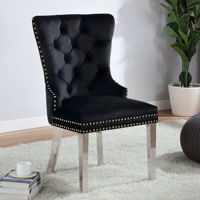 Jewett Velvet & Chrome Side Chair (Set of 2) - Image 4