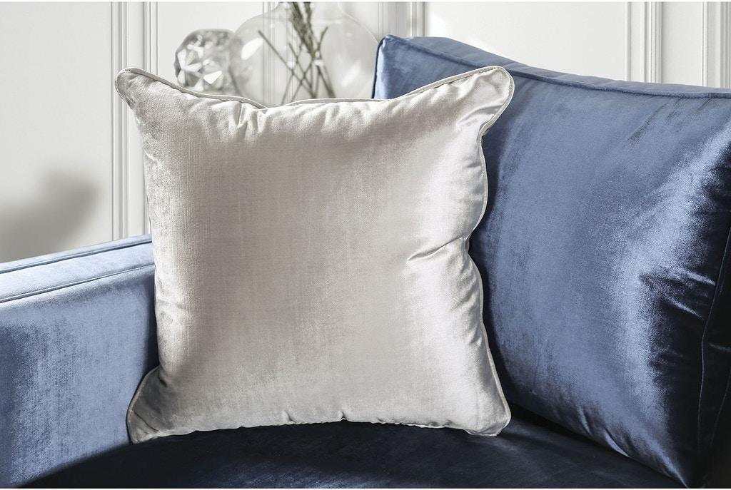 Jodie Satin Blue & Silver Stationary Sofa & Loveseat 2pc - Image 7