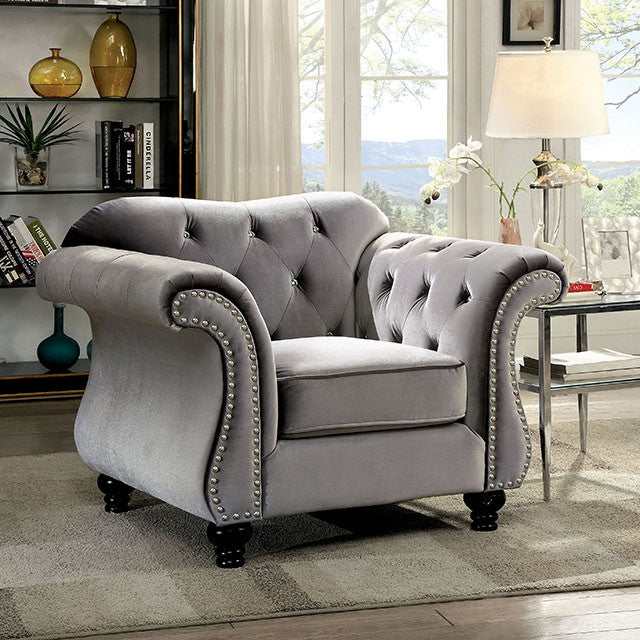 Jolanda Gray Chair - Image 3