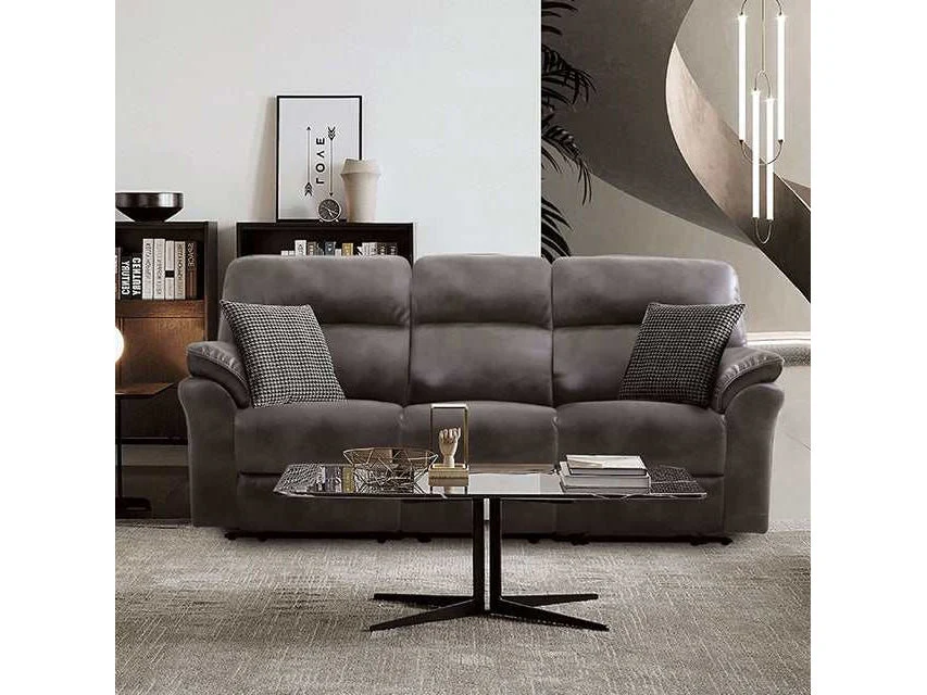 Josias Dark Gray Leatherette Sofa