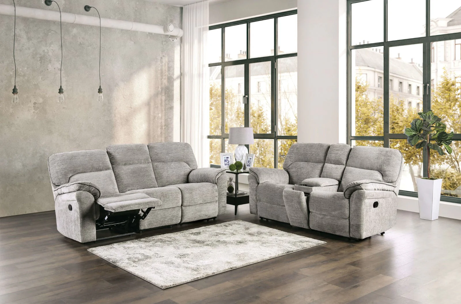 Josias Light Gray Fabric Loveseat - Image 5