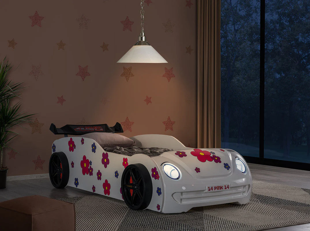 Jourley White Car Bed - Image 2