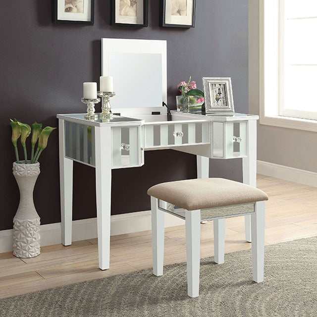Joyce White Vanity w/ Stool - Image 2