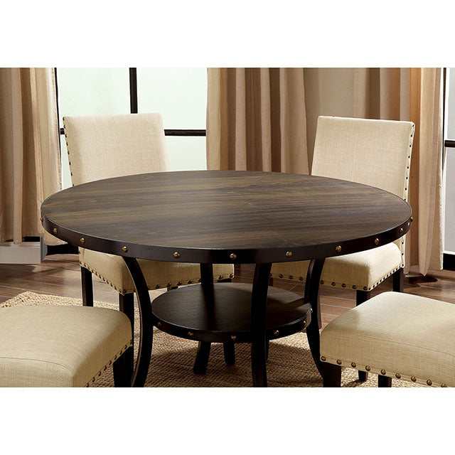 Kaitlin Light Walnut/Beige Round Dining Table - Image 2
