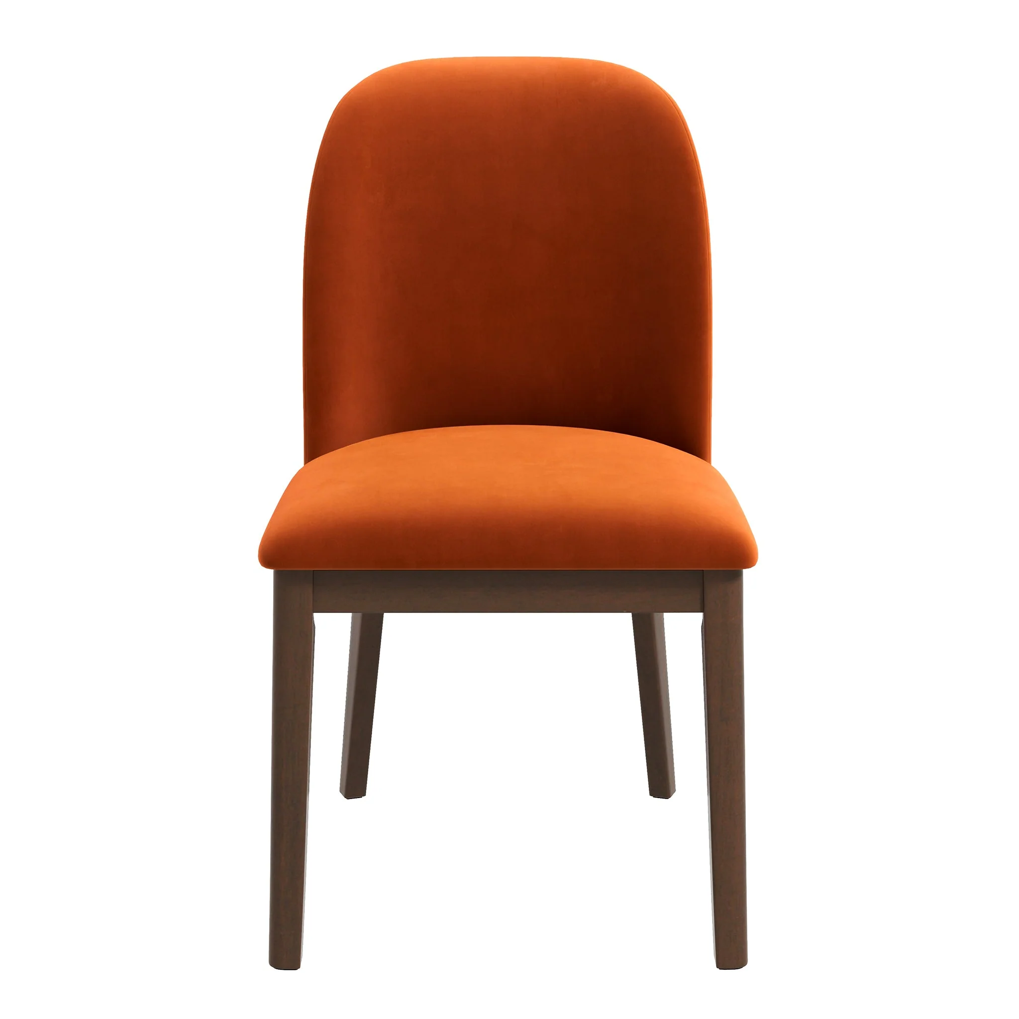 Kaitlyn Burnt Orange Velvet Dining Chair (Set Of 2)