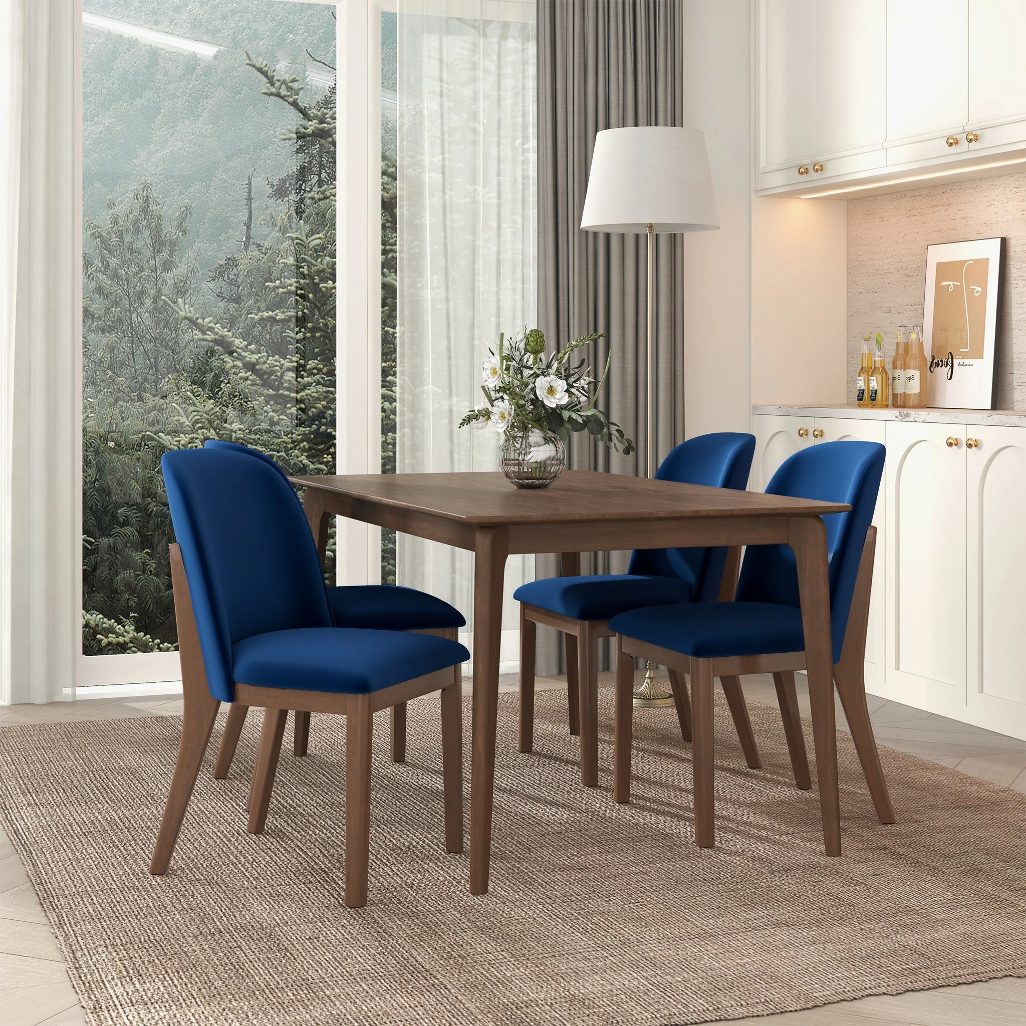 Kaitlyn Navy Blue Velvet Dining Chair (Set Of 2) - Image 2