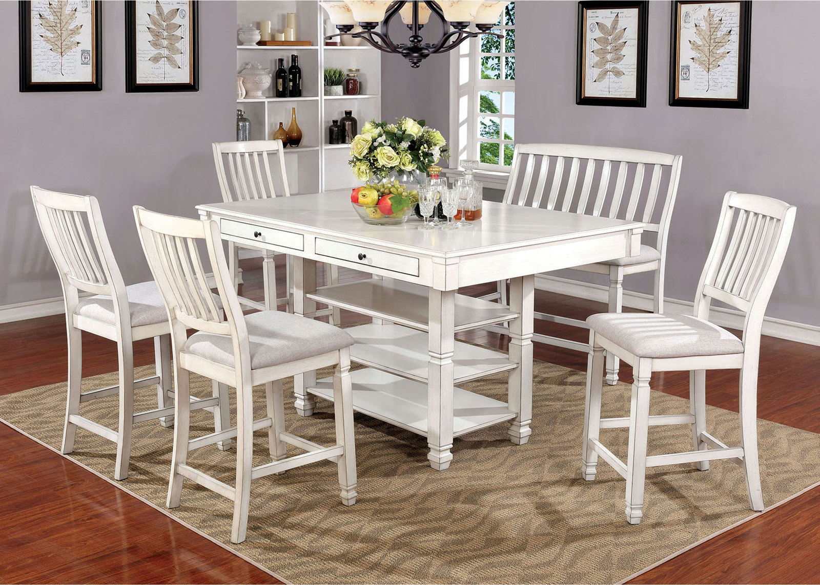 Kaliyah Antique White Counter Ht. Dining Chair (Set of 2) - Image 2