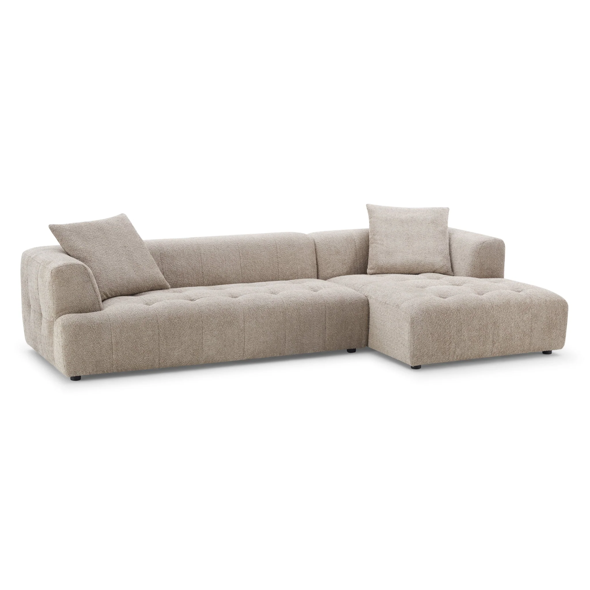 Kaynes Right Sectional Mocha Boucle Sofa - Image 4