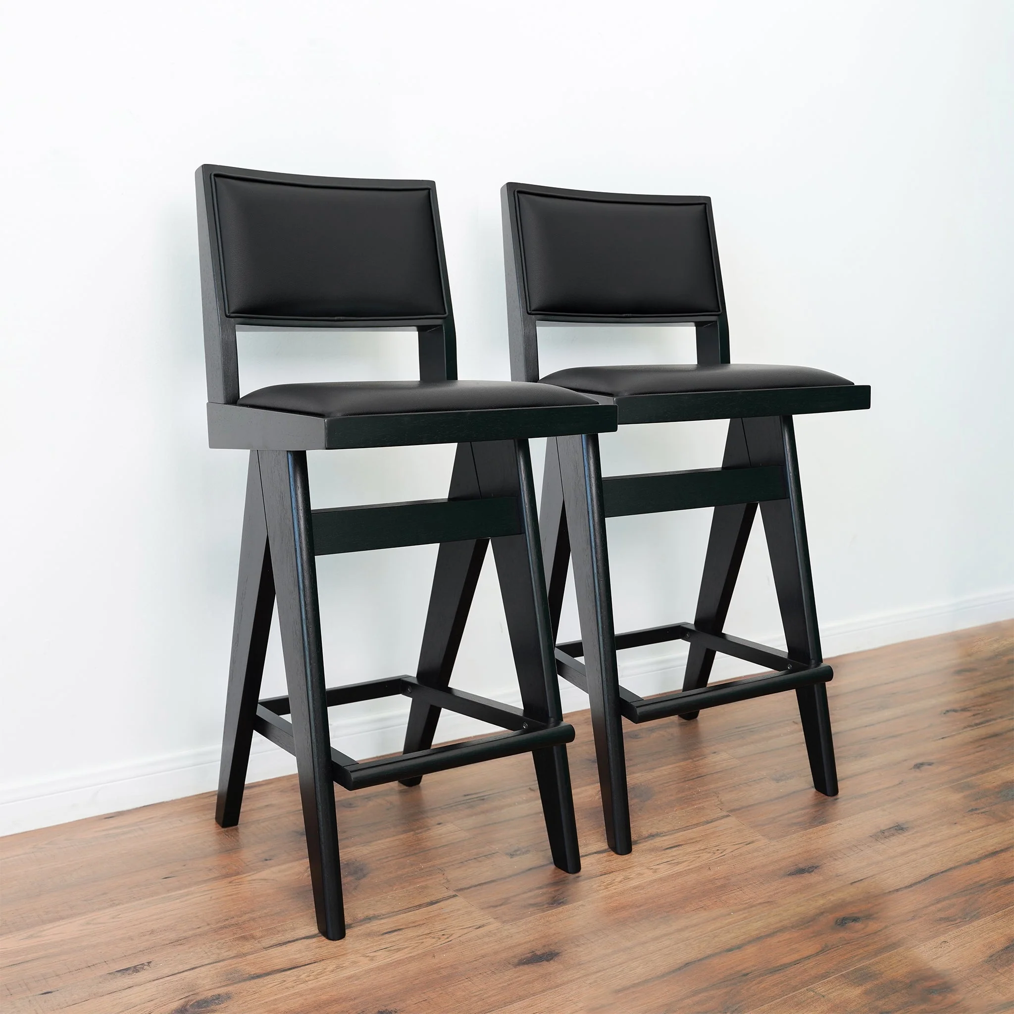 Keira Black PU Bar Stool (Set of 2) - Image 3