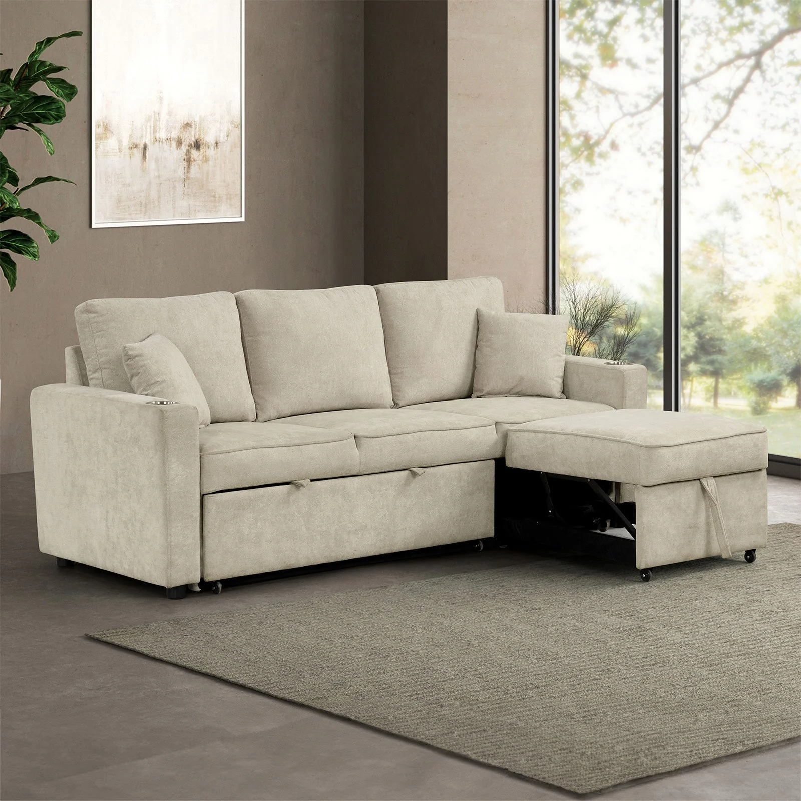 Kendal Beige Sleeper Sofa - Image 5