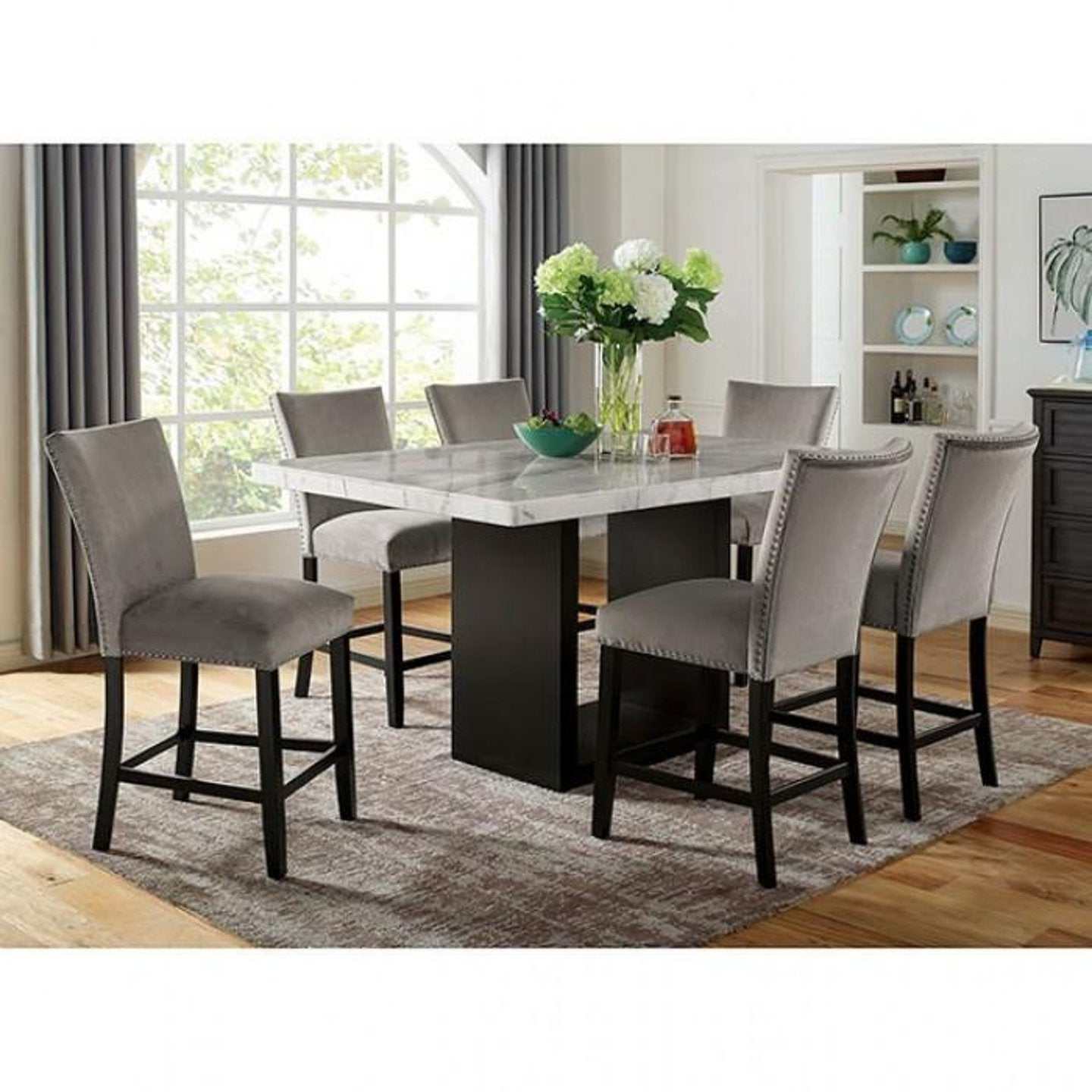 Kian White & Black Counter Height Table - Image 2