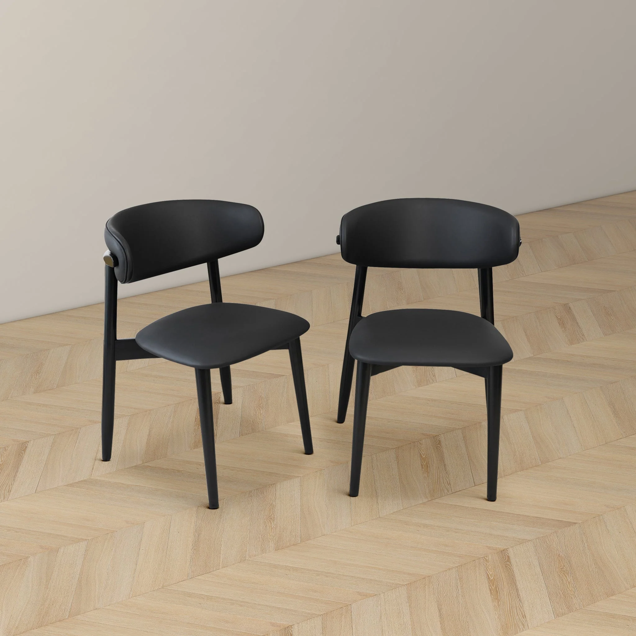 Korbin Black Vegan Leather Dining Chair (Set Of 2) - Image 4