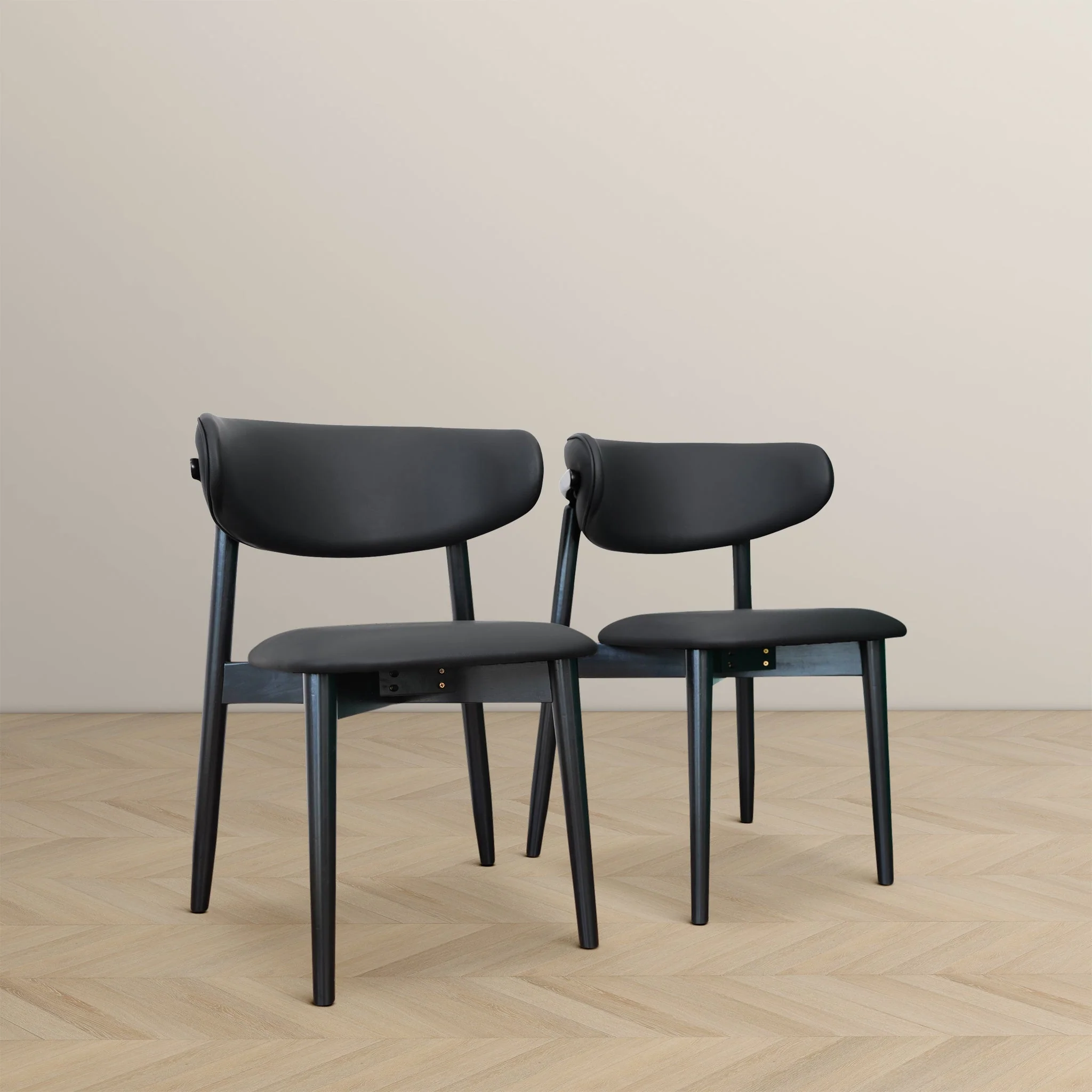 Korbin Black Vegan Leather Dining Chair (Set Of 2) - Image 5
