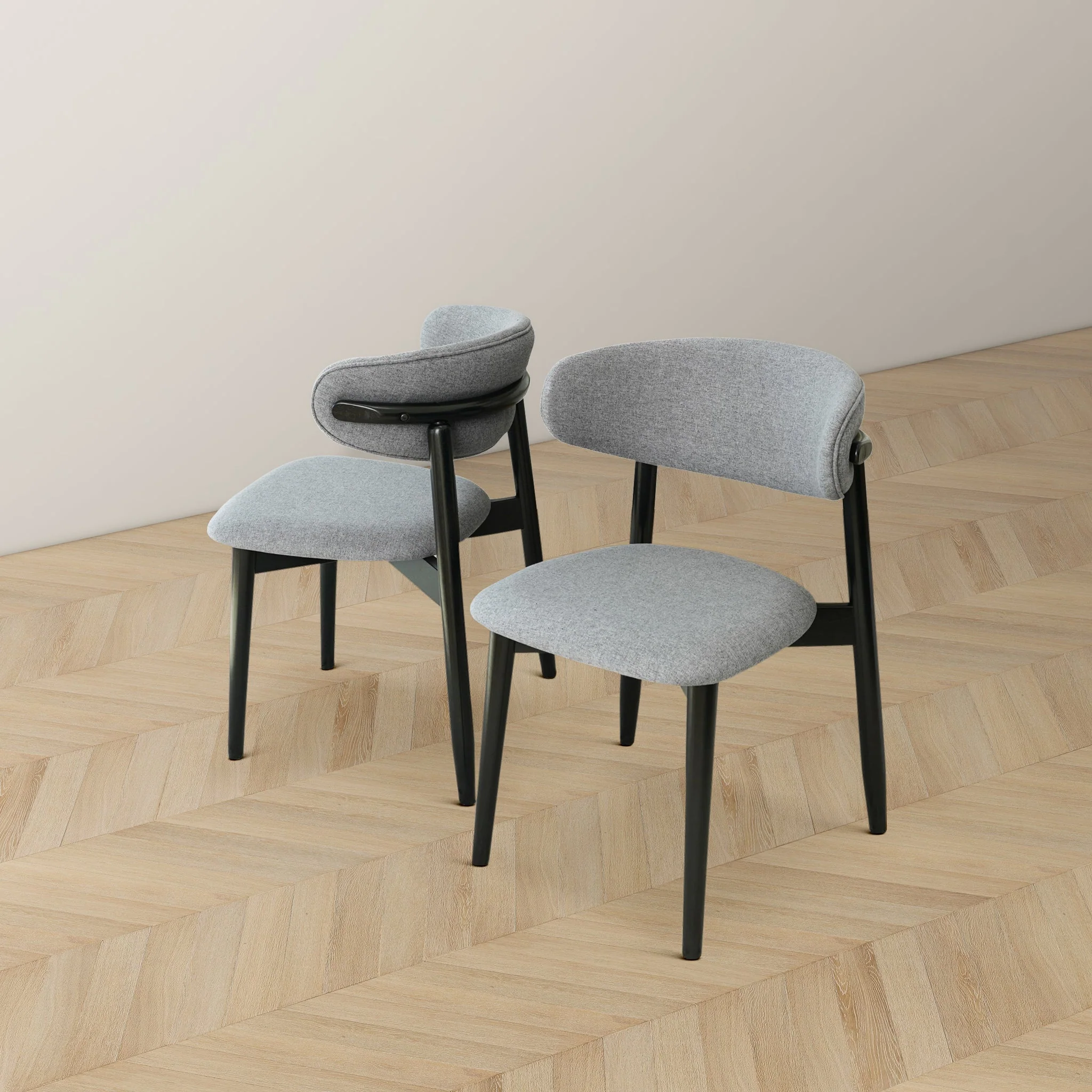 Korbin Grey Fabric Dining Chair (Set of 2) - Image 5