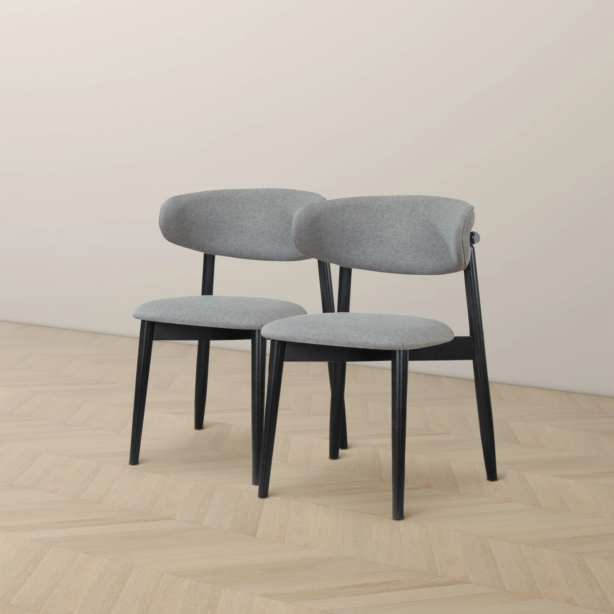 Korbin Grey Fabric Dining Chair (Set of 2) - Image 8