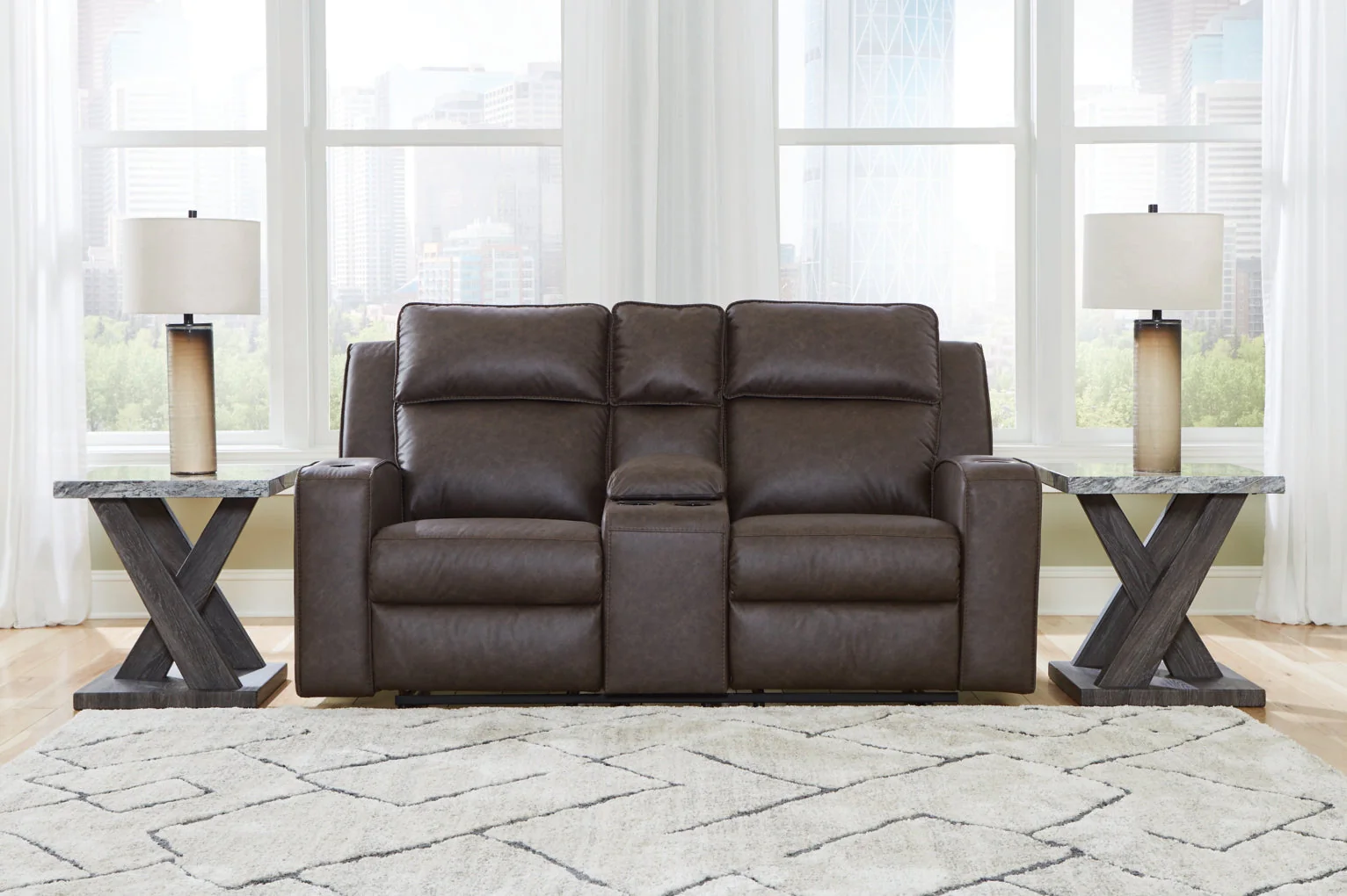 Lavenhorne DBL Reclining Loveseat w/Console - Image 2