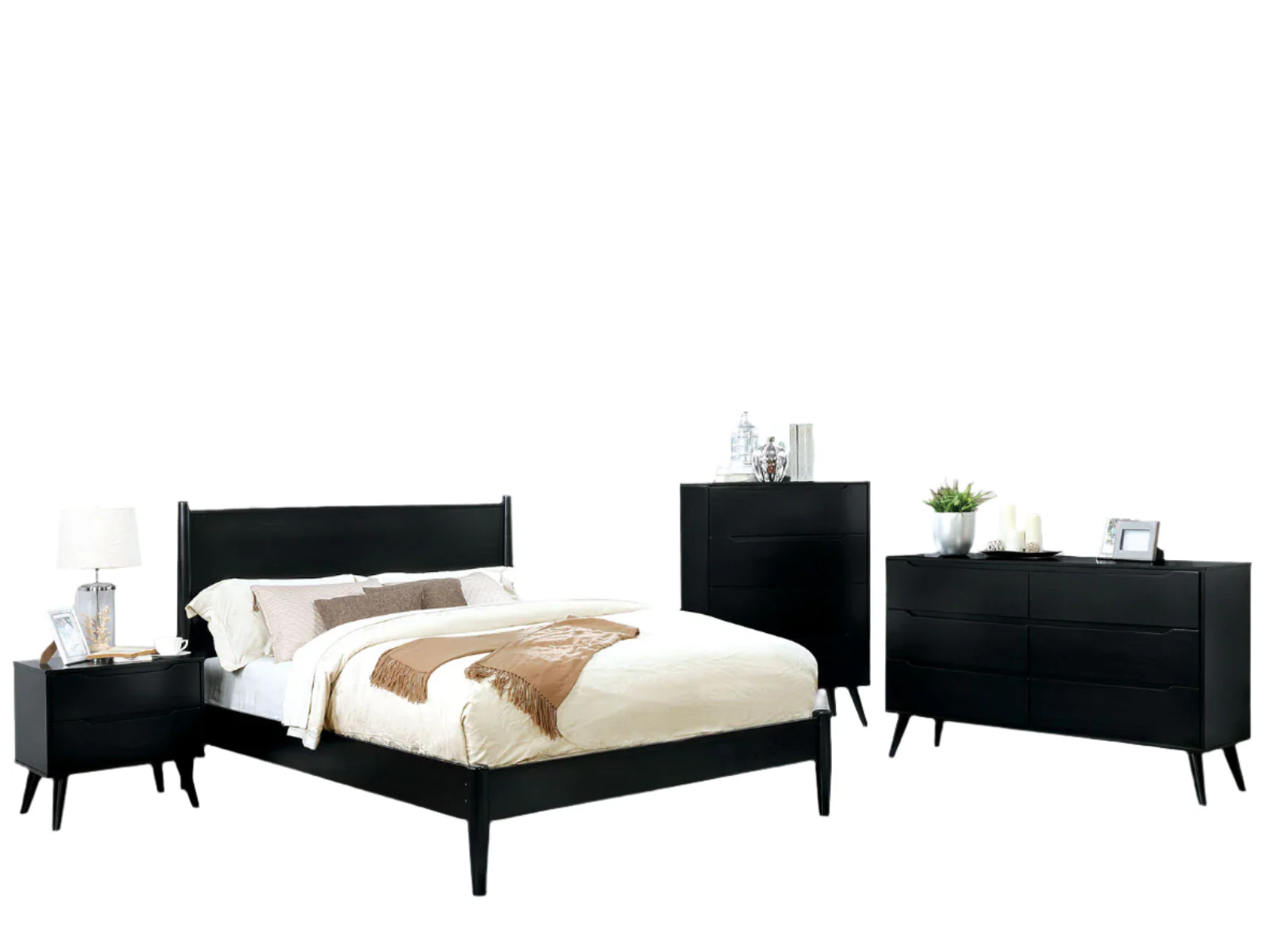 Lennart Black 5 Pc. Queen Bedroom Set w/ Chest