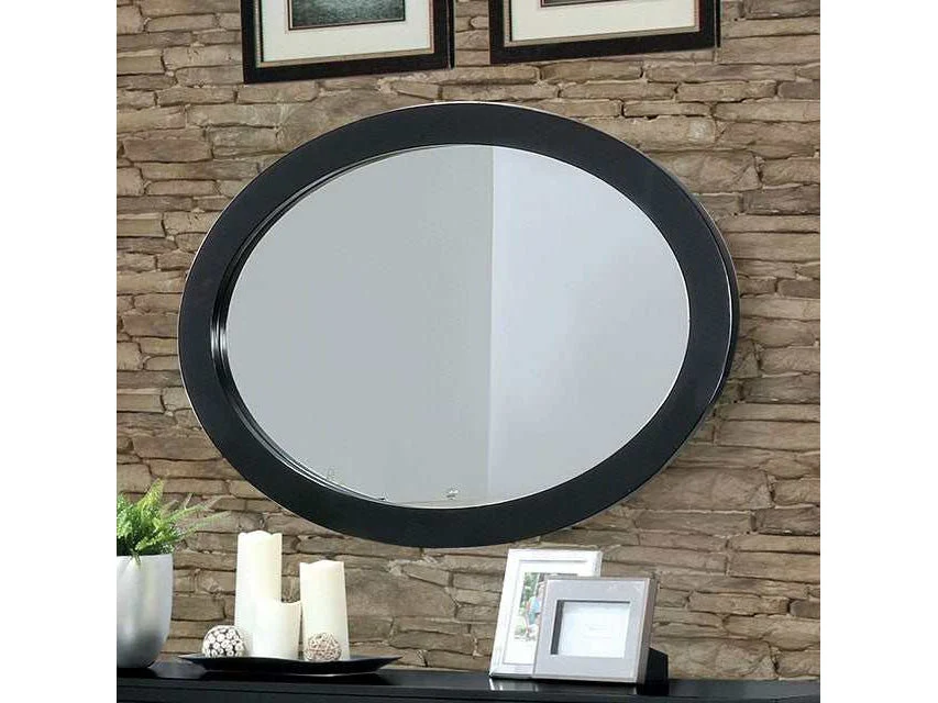 Lennart Black Oval Mirror