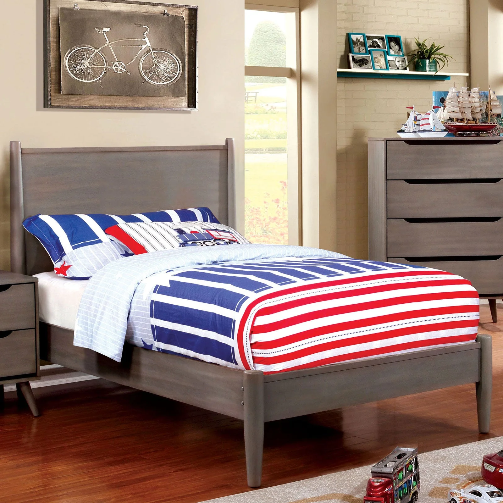Lennart Gray 4 Pc. Twin Bedroom Set - Image 3
