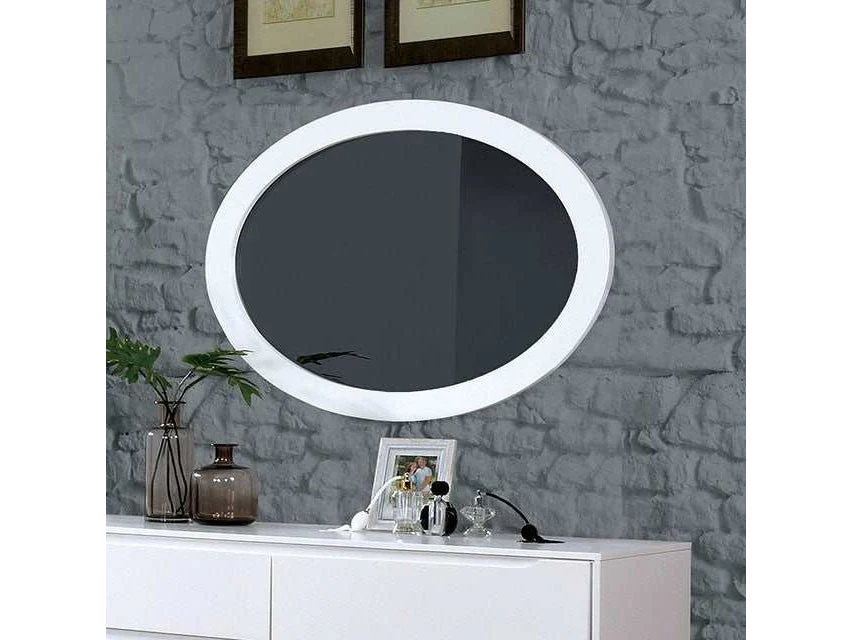 Lennart White Oval Mirror
