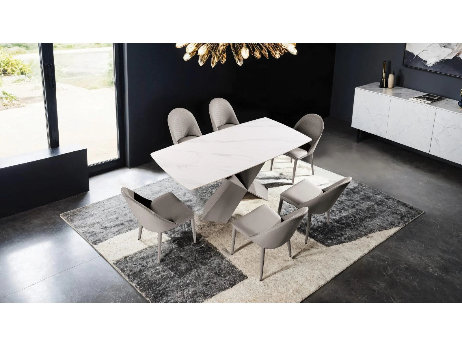 Lenvik Brown 7 Piece Dining Set