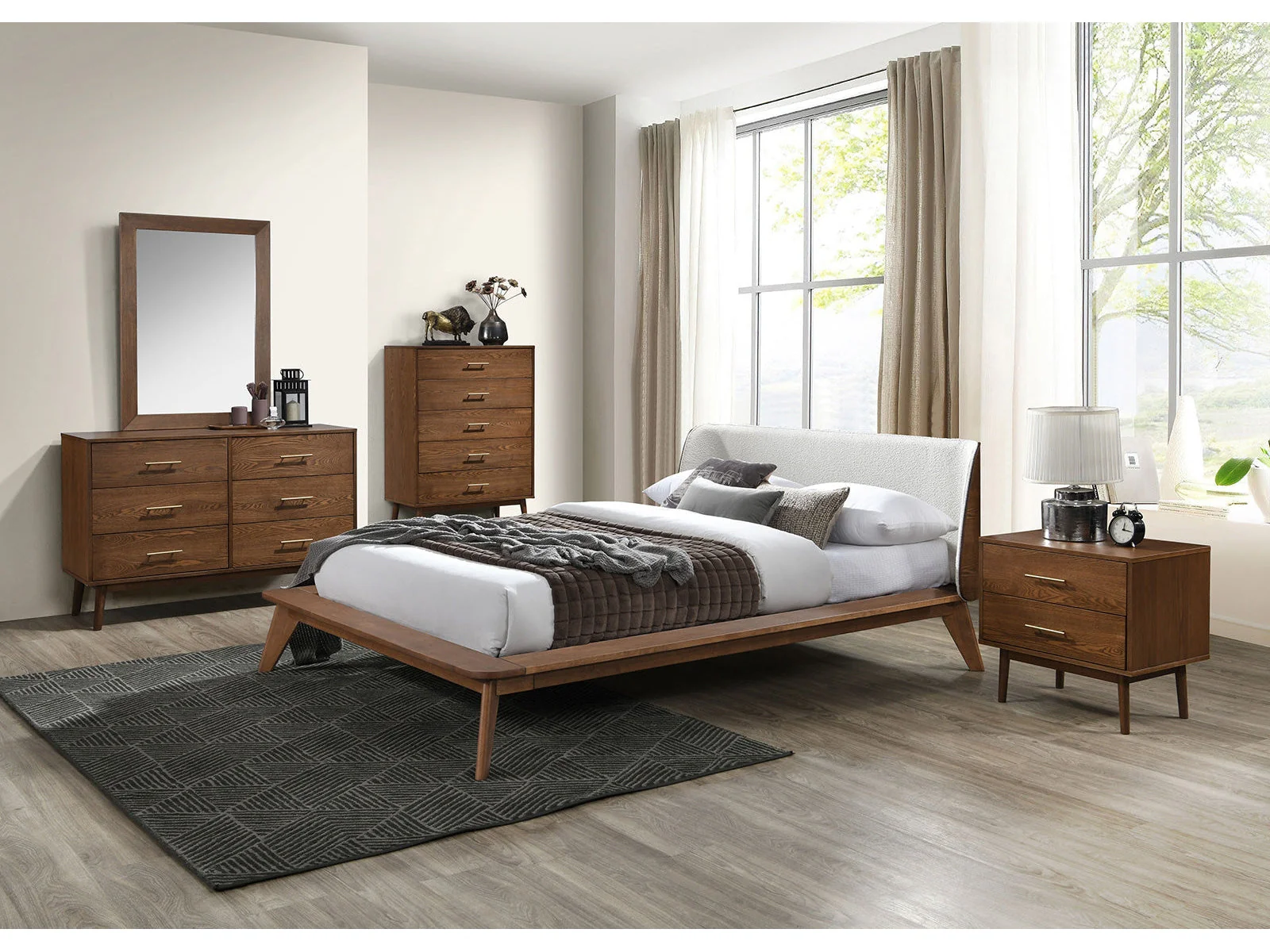 Lenzburg Walnut/Beige Full Bed - Image 3