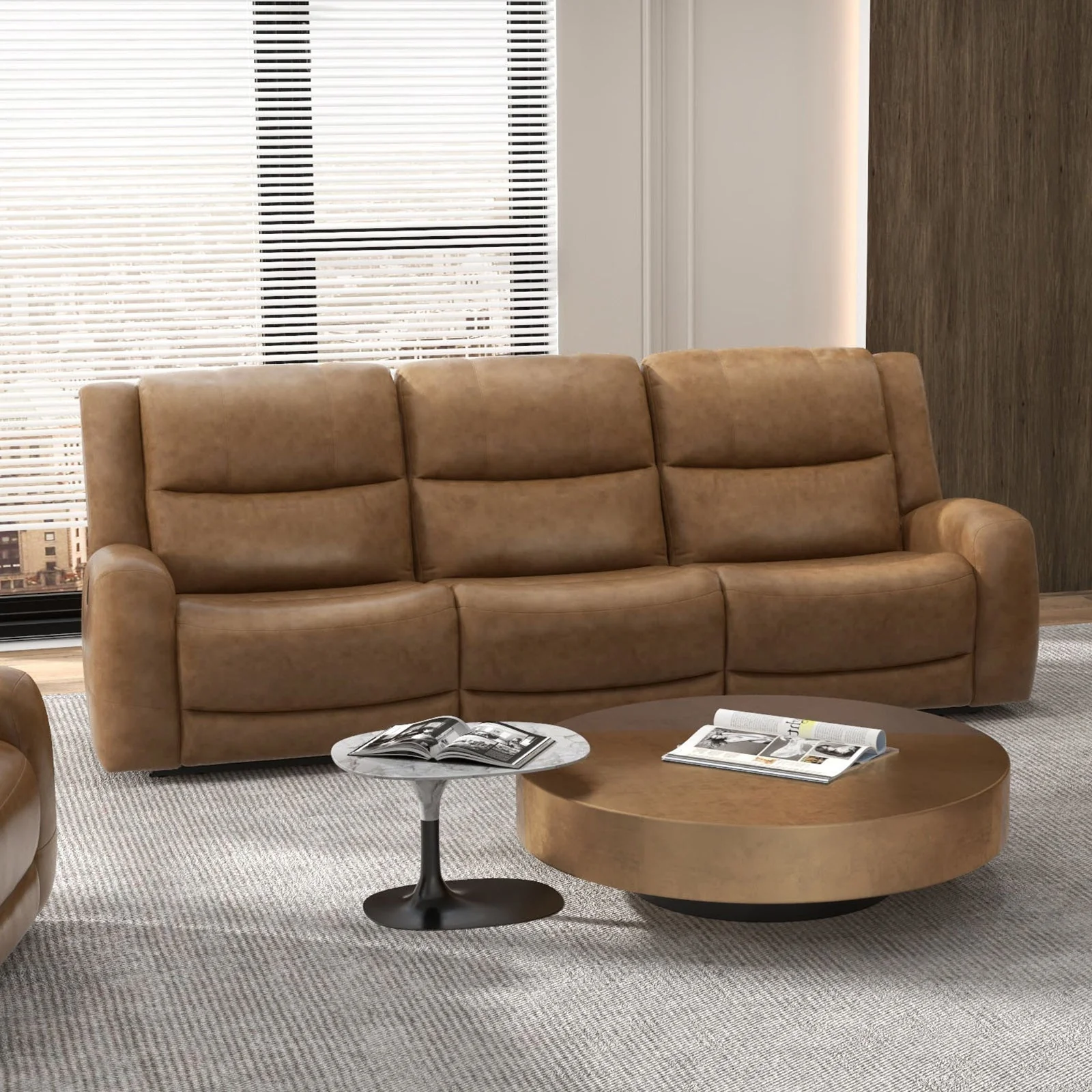 Leolinus Brown Leather Sofa & Loveseat - Image 2