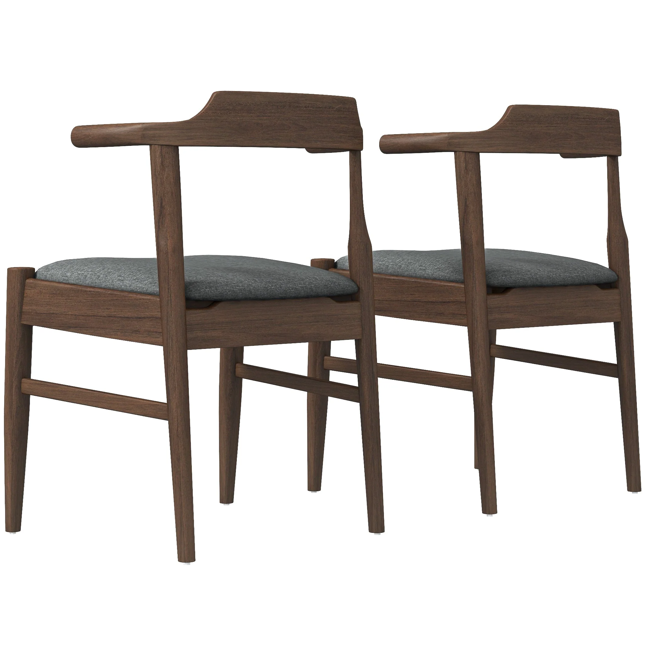 Leon Mid-Century Modern Grey Fabric Dining Chair (Set of 2) - Image 8