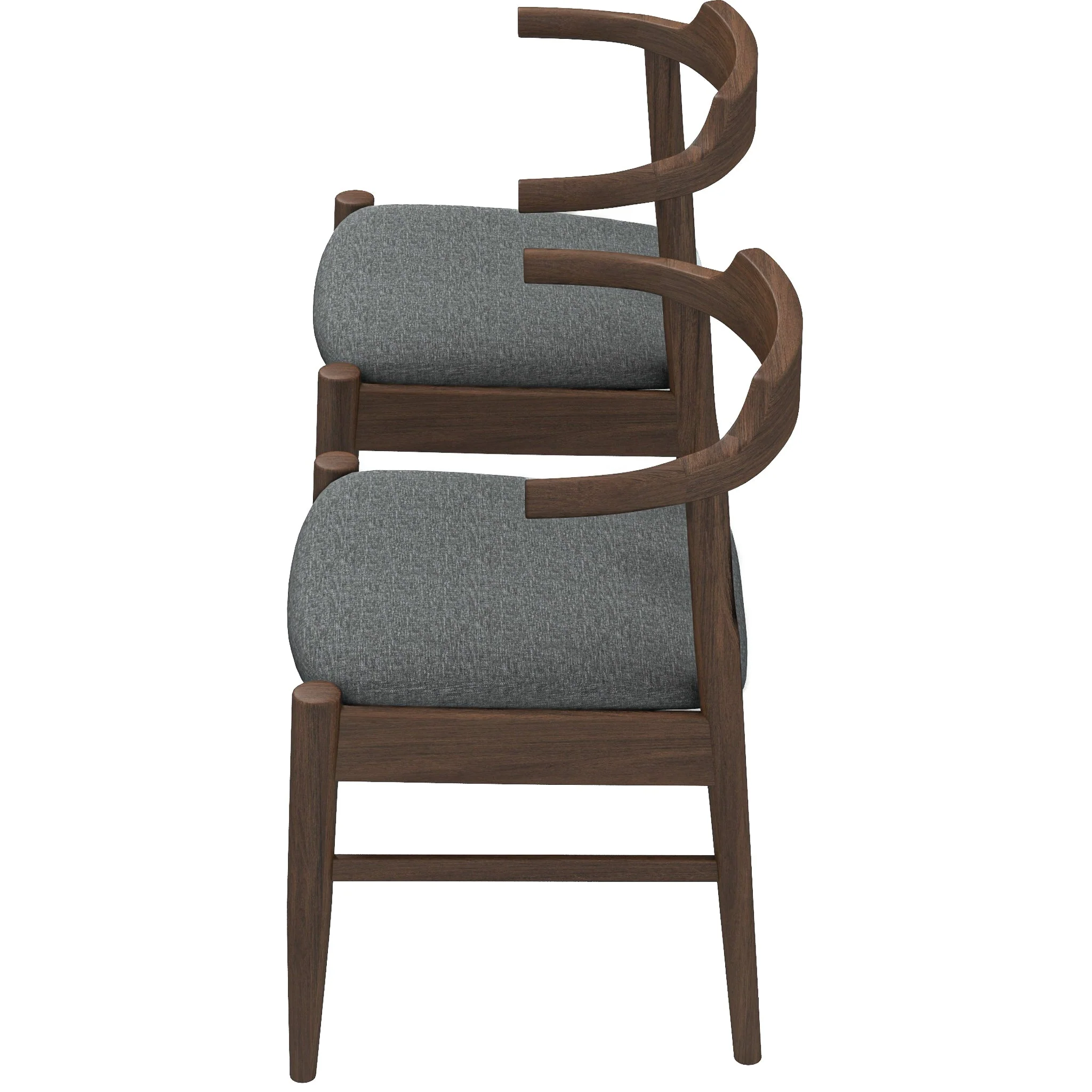 Leon Mid-Century Modern Grey Fabric Dining Chair (Set of 2) - Image 9
