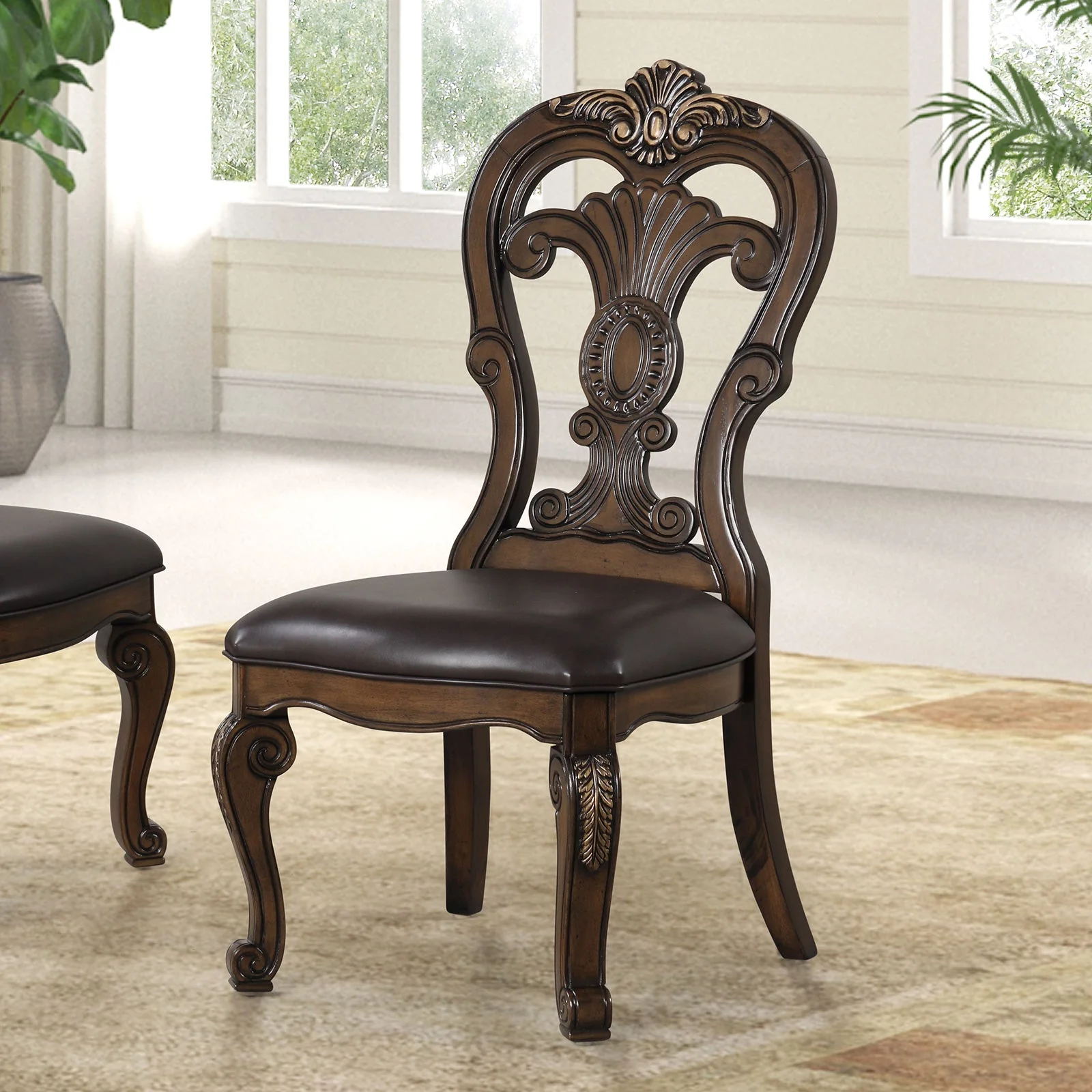 Leovanni Dark Brown 9 Piece Dining Set - Image 8