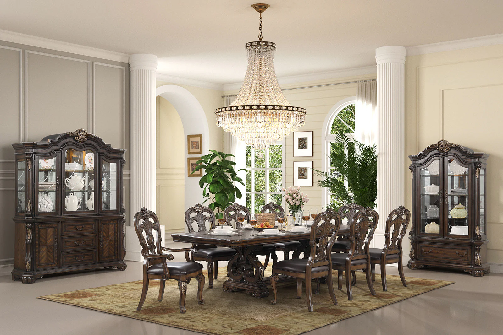 Leovanni Dark Brown Dining Table - Image 8