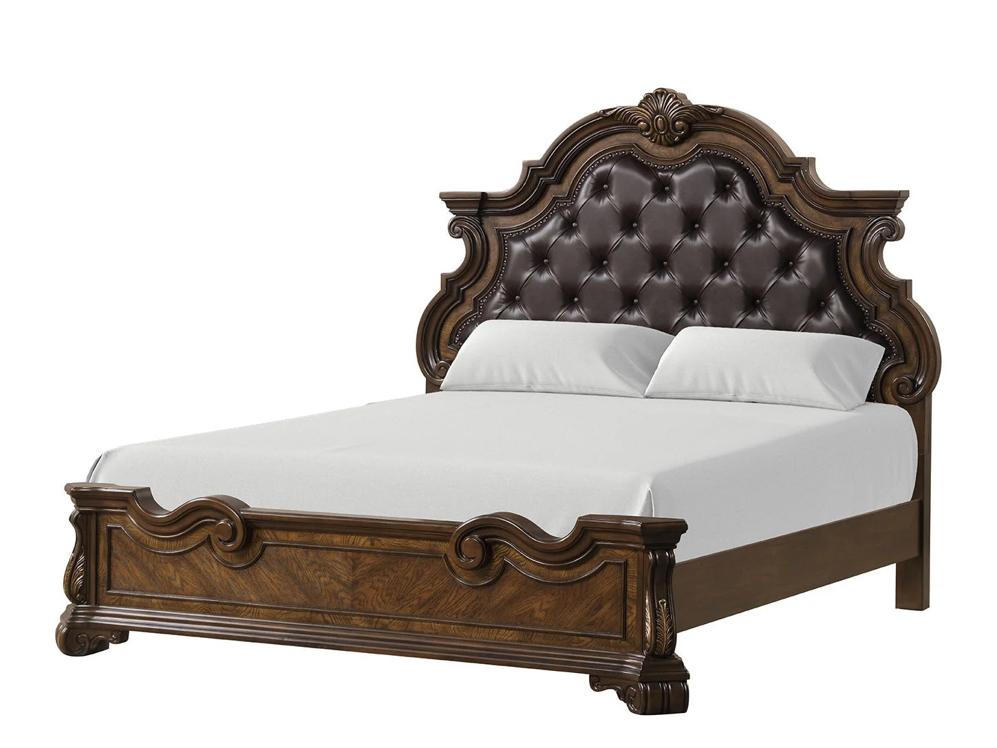 Leovanni Dark Brown Eastern King w/ Bombay Headboard Design - Image 2