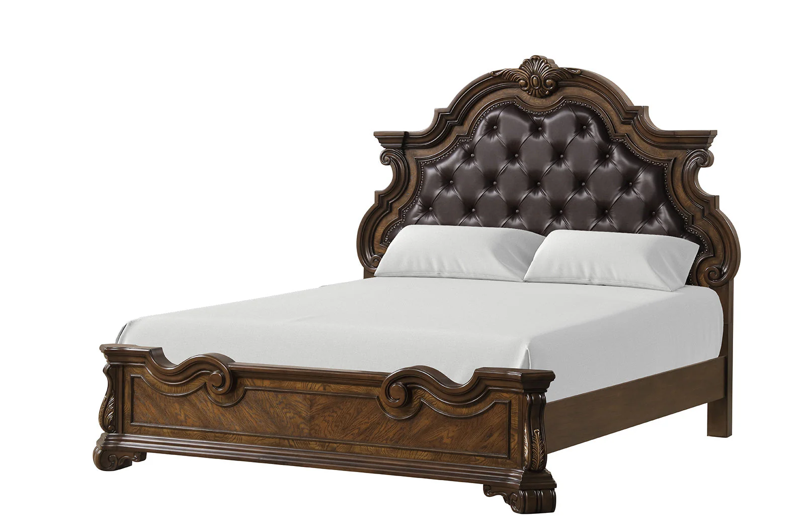 Leovanni Dark Brown Queen Full 4 Piece Bedroom Set - Image 2