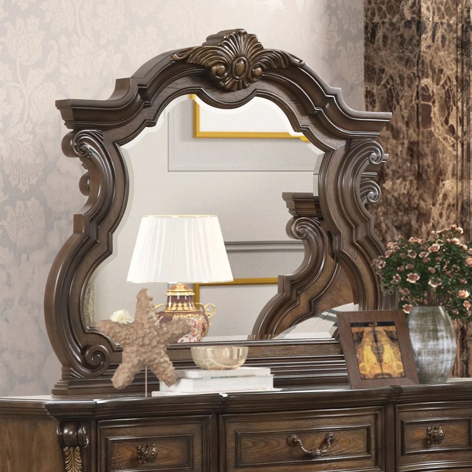 Leovanni Dark Brown Queen Full 5 Piece Bedroom Set w/Chest - Image 5