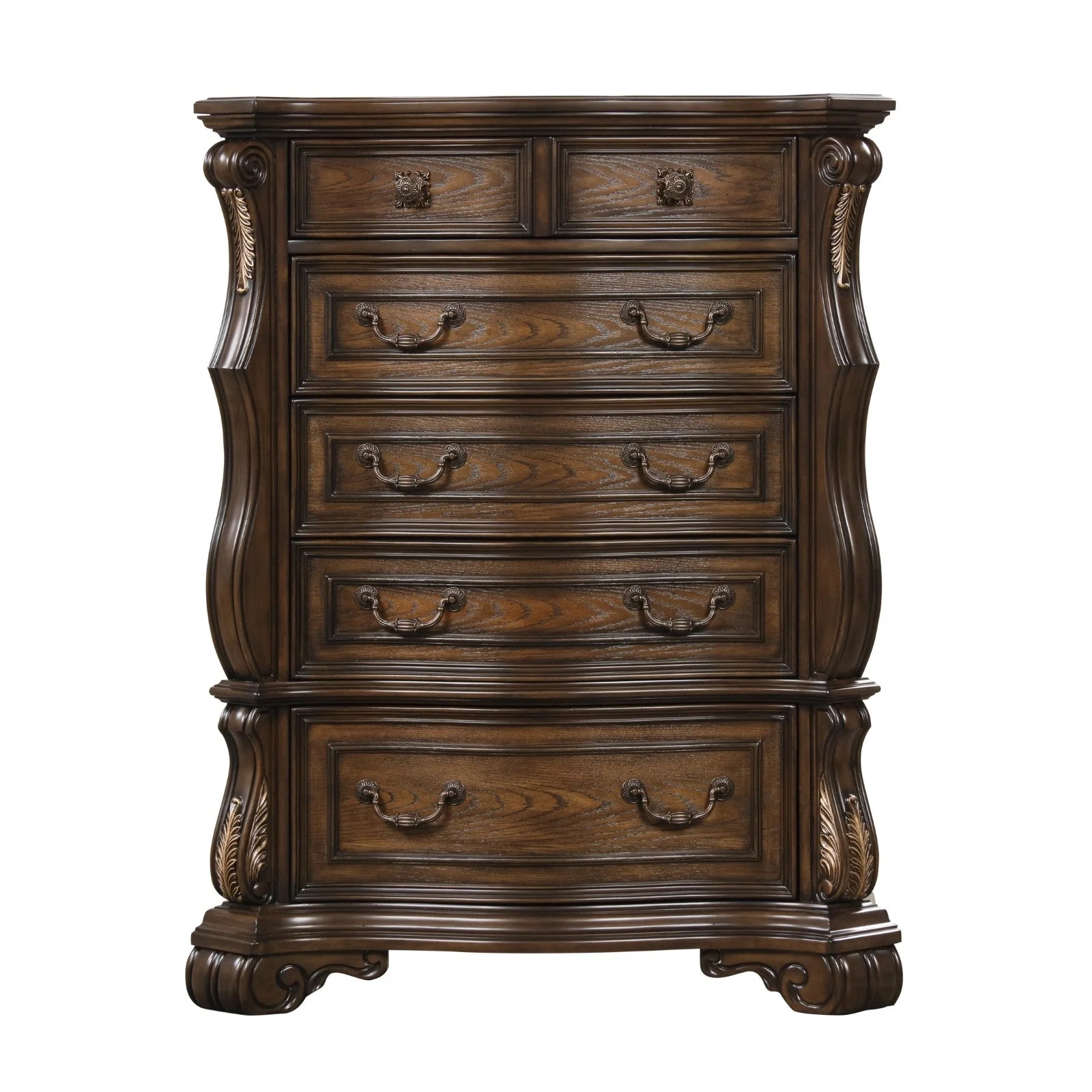 Leovanni Dark Brown Queen Full 5 Piece Bedroom Set w/Chest - Image 7