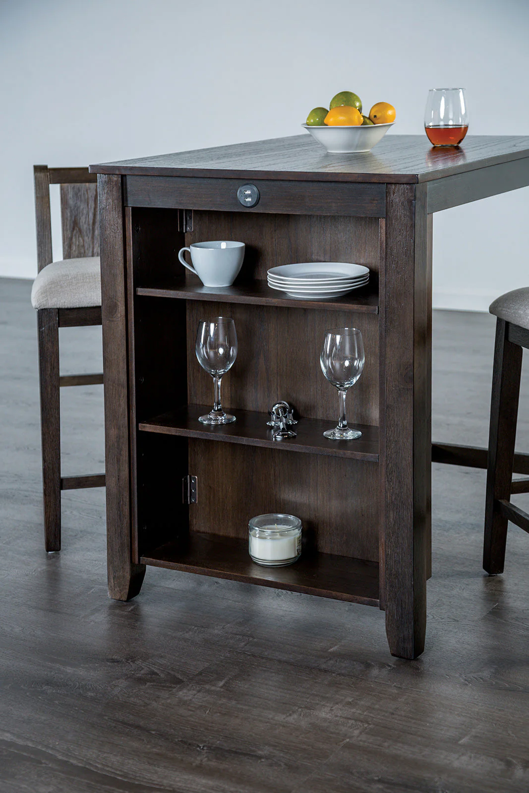 Lescles Dark Cherry 3 Pc. Counter Height Set - Image 2