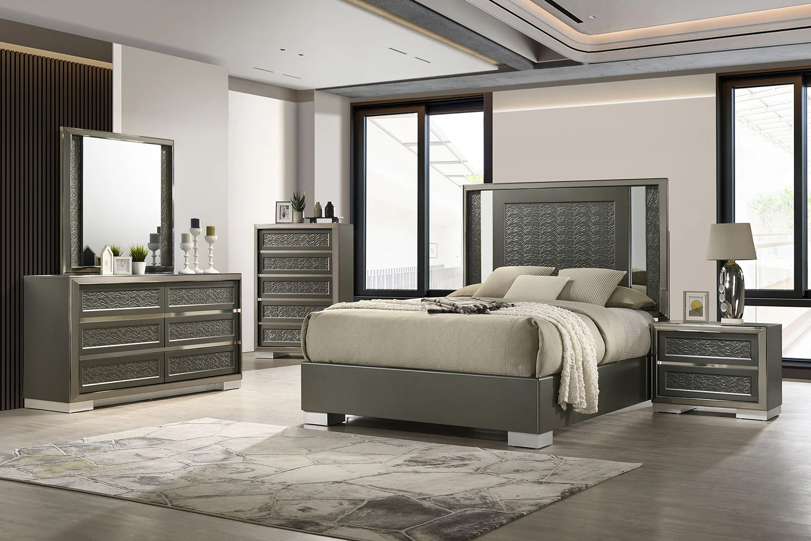 Leyland Dark Gray Queen Bed - Image 4