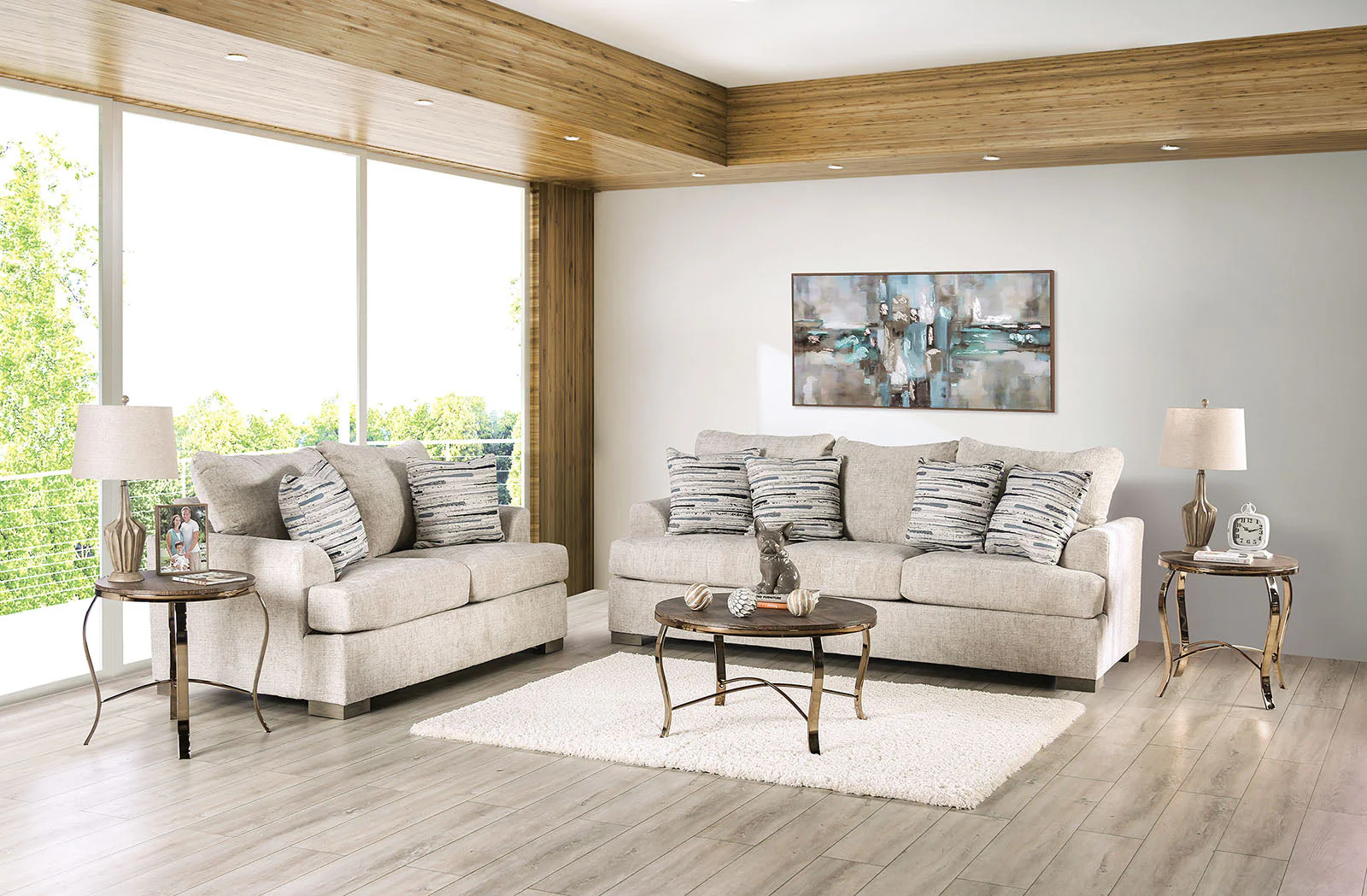 Leytonstone Cream Loveseat - Image 7