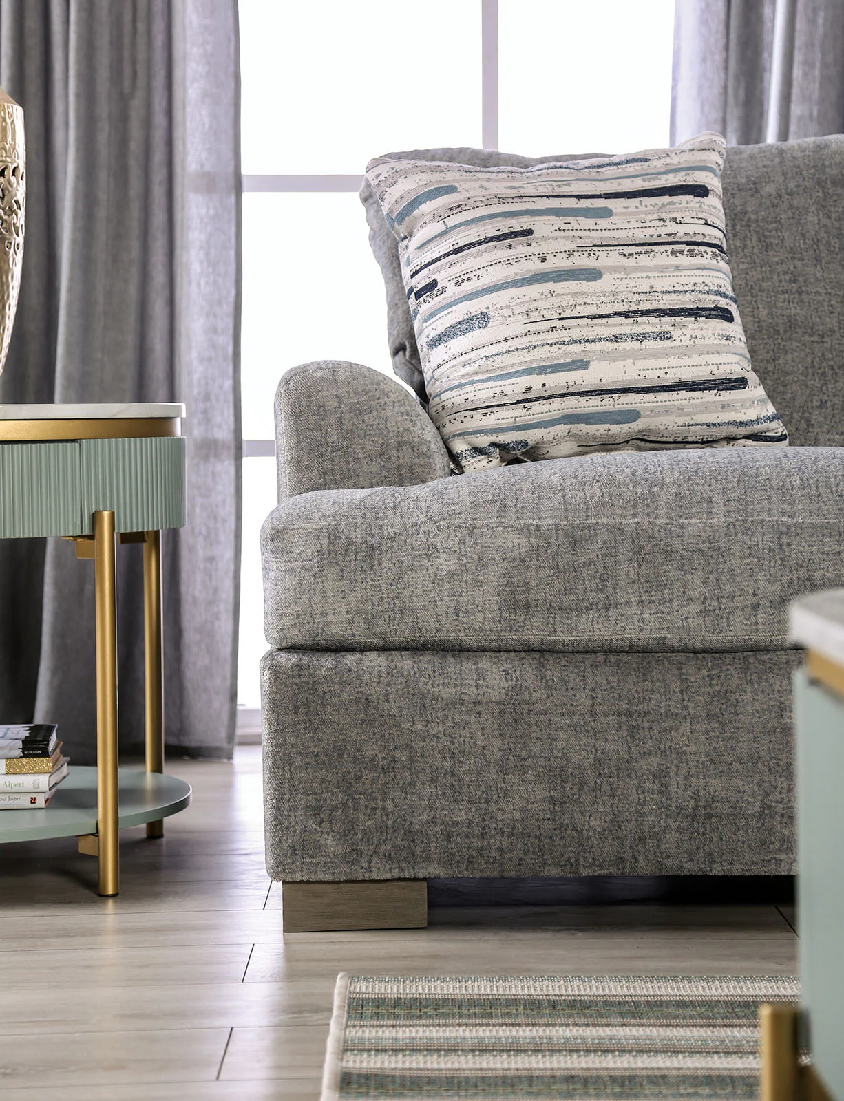 Leytonstone Gray Loveseat - Image 6