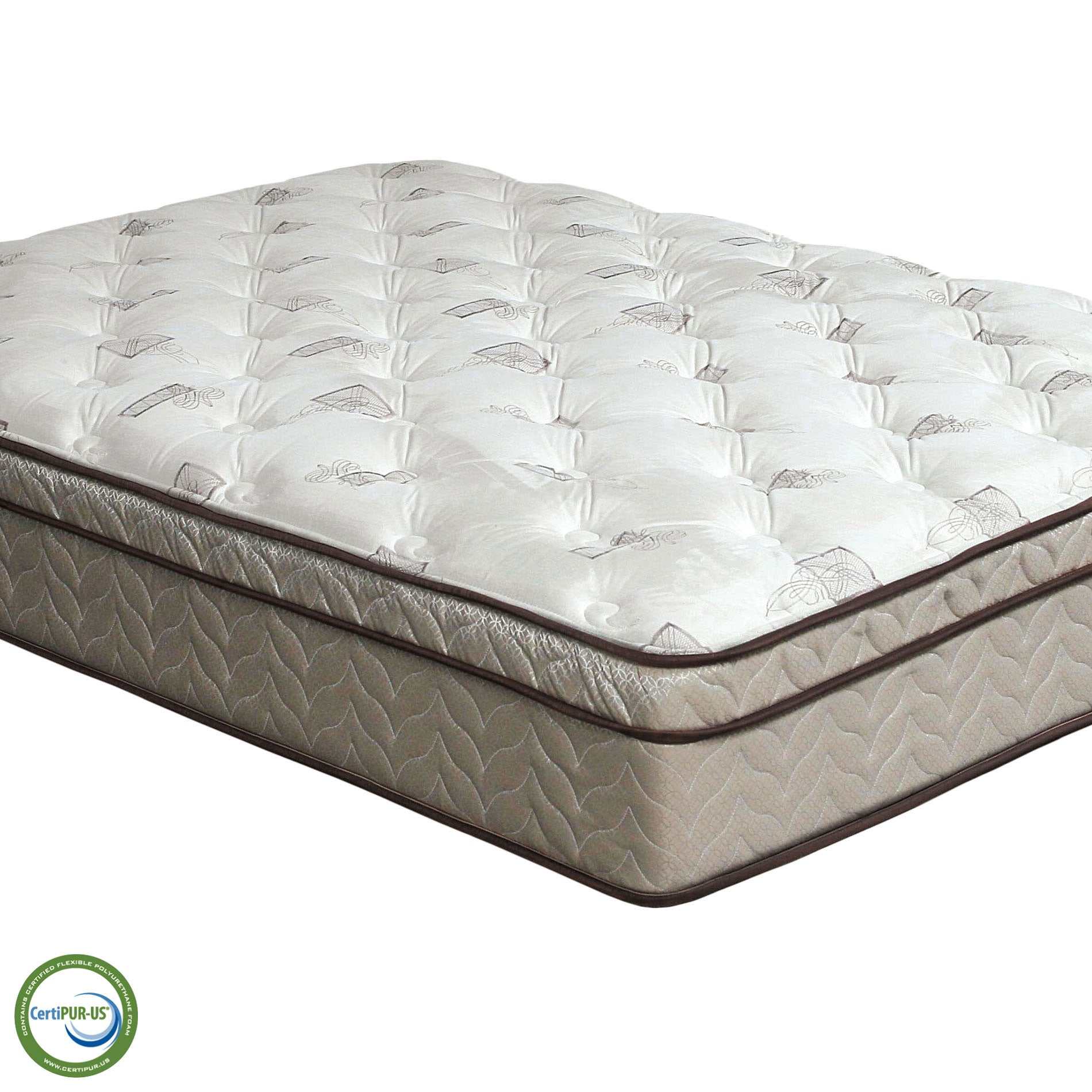 Lilium White/Brown 13" Euro Pillow Top  California King Mattress - Image 2