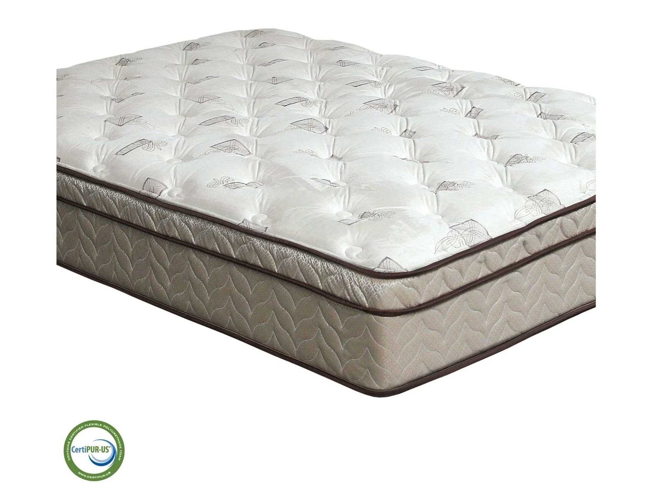 Lilium White/Brown 13" Euro Pillow Top Full Mattress