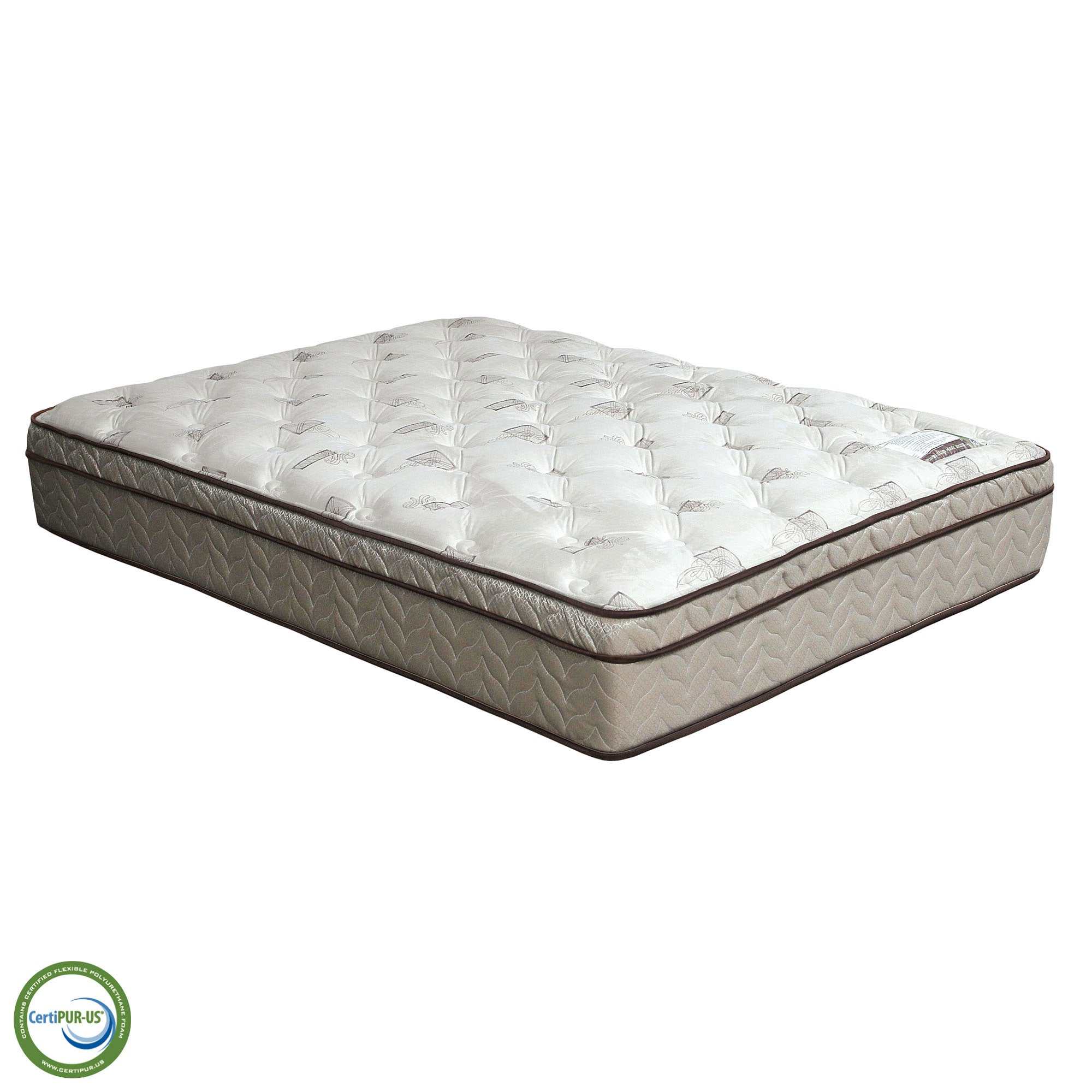 Lilium White/Brown 13" Euro Pillow Top Full Mattress - Image 2