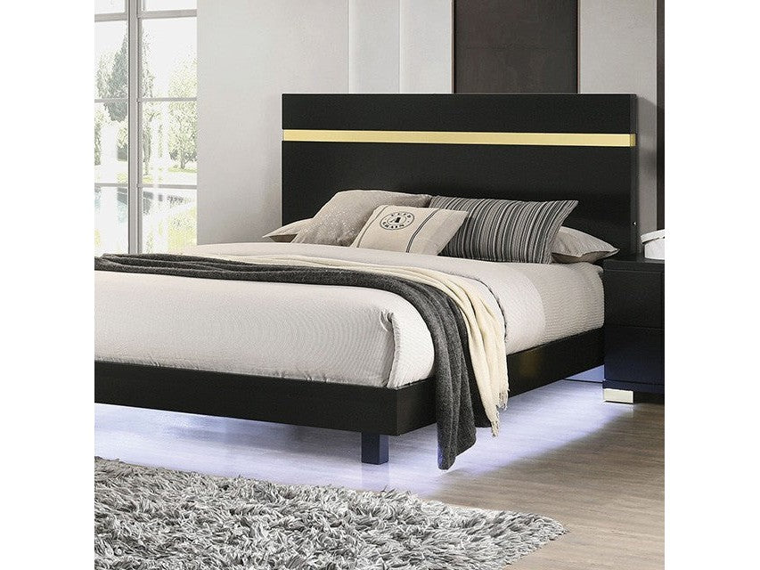 Lillestrom Black/Gold Full Bed