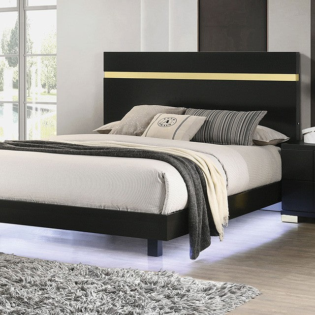 Lillestrom Black/Gold Queen 5 Piece Bedroom Set w/Chest - Image 2