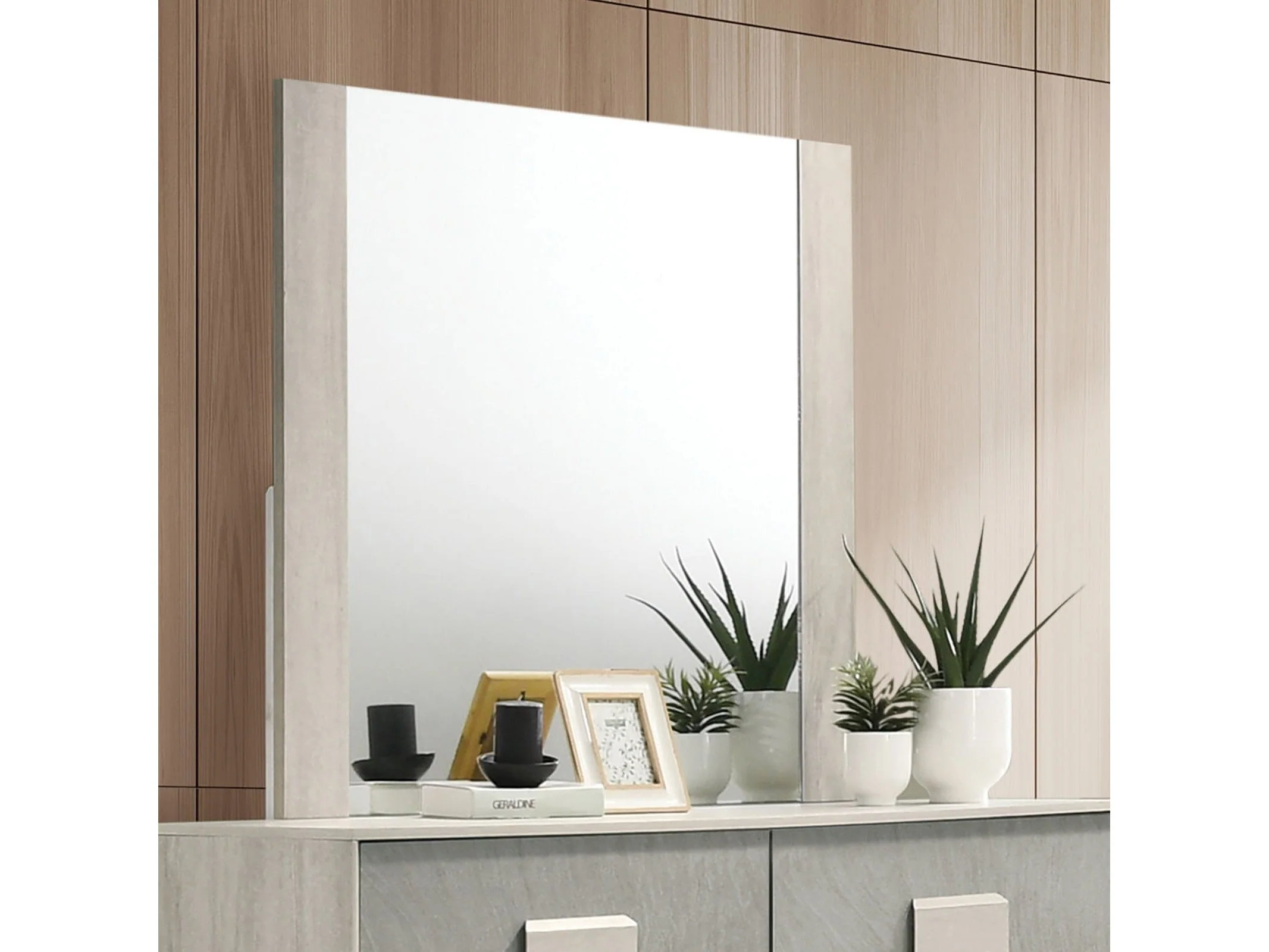 Lincolt Whitewash/Stone Gray Mirror